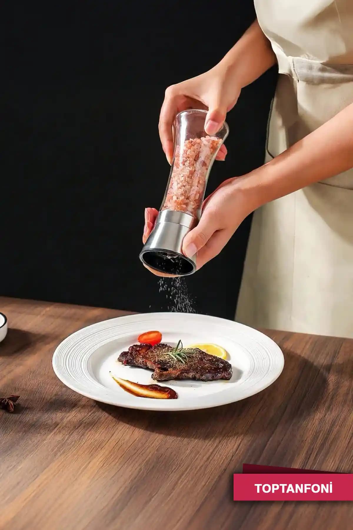 TOPTANFONİ Cam Gövdeli Paslanmaz Çelik Kapaklı Tuz ve Karabiber Değirmeni Özellikleri ve Kullanım Avantajları