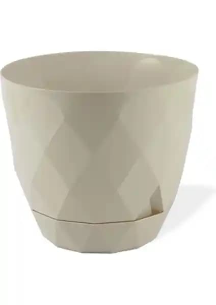 ToXA Prizma Desenli Geçmeli Sistem Parlak Plastik Yakamoz Saksı Dekoratif ve Modern Tasarım