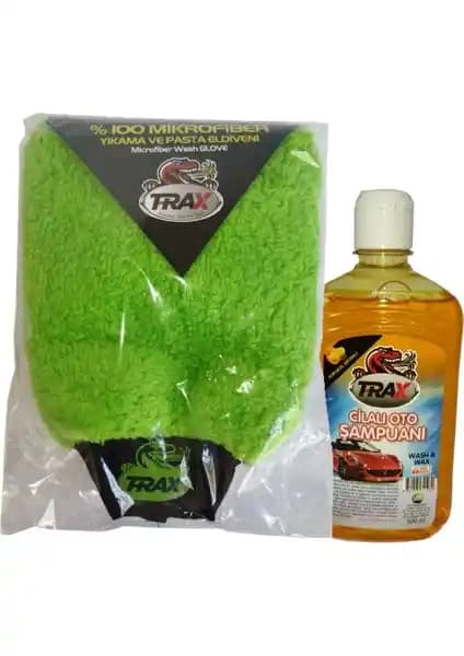 Trax Otomobil Bakım Ürünleri Seti: Mikro Fiber Havlu ve Parlaklık Artırıcı Şampuan
