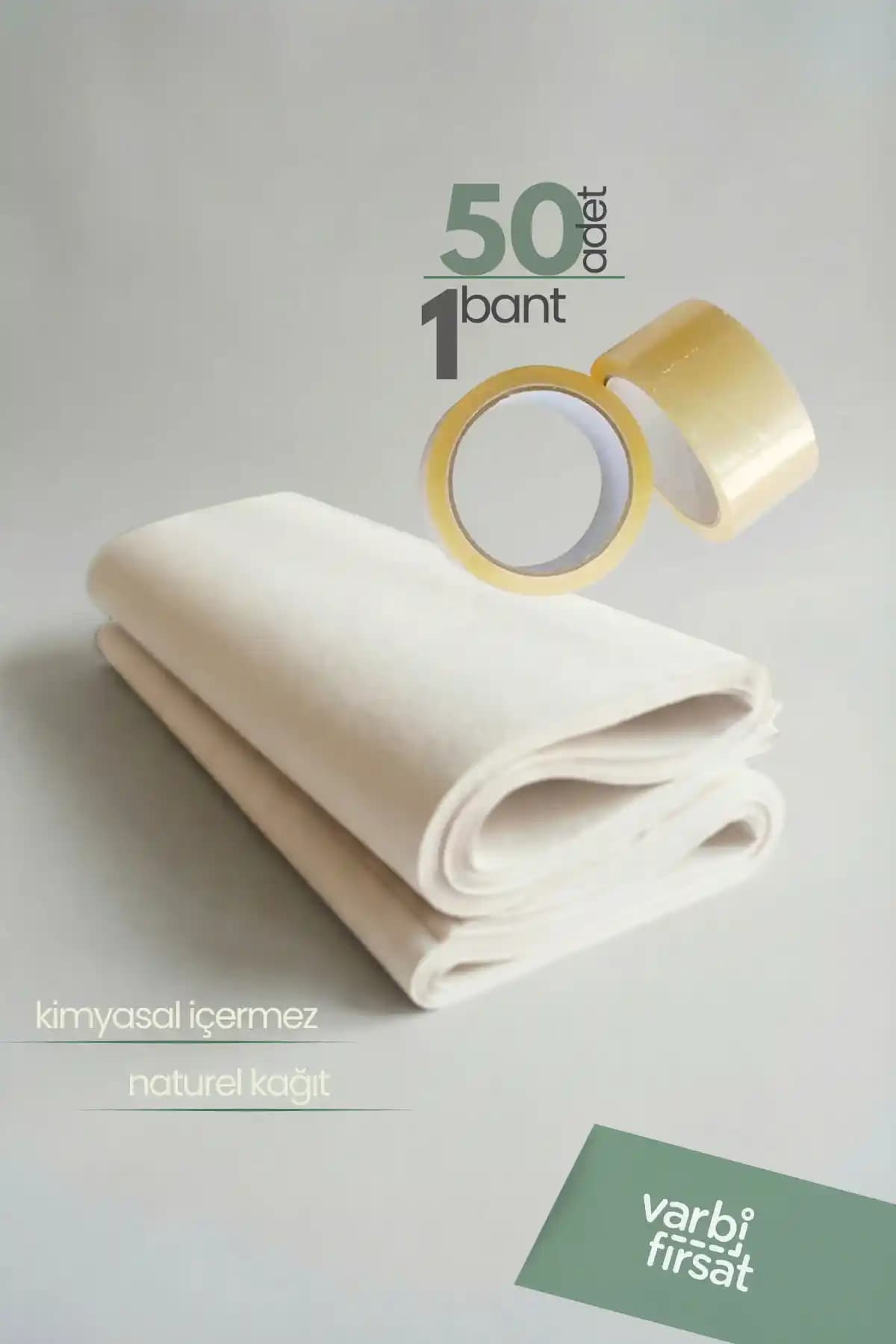 Varbifırsat 50 Adet 40x60 Çizilmez Paketleme Kağıdı ve Bant Seti