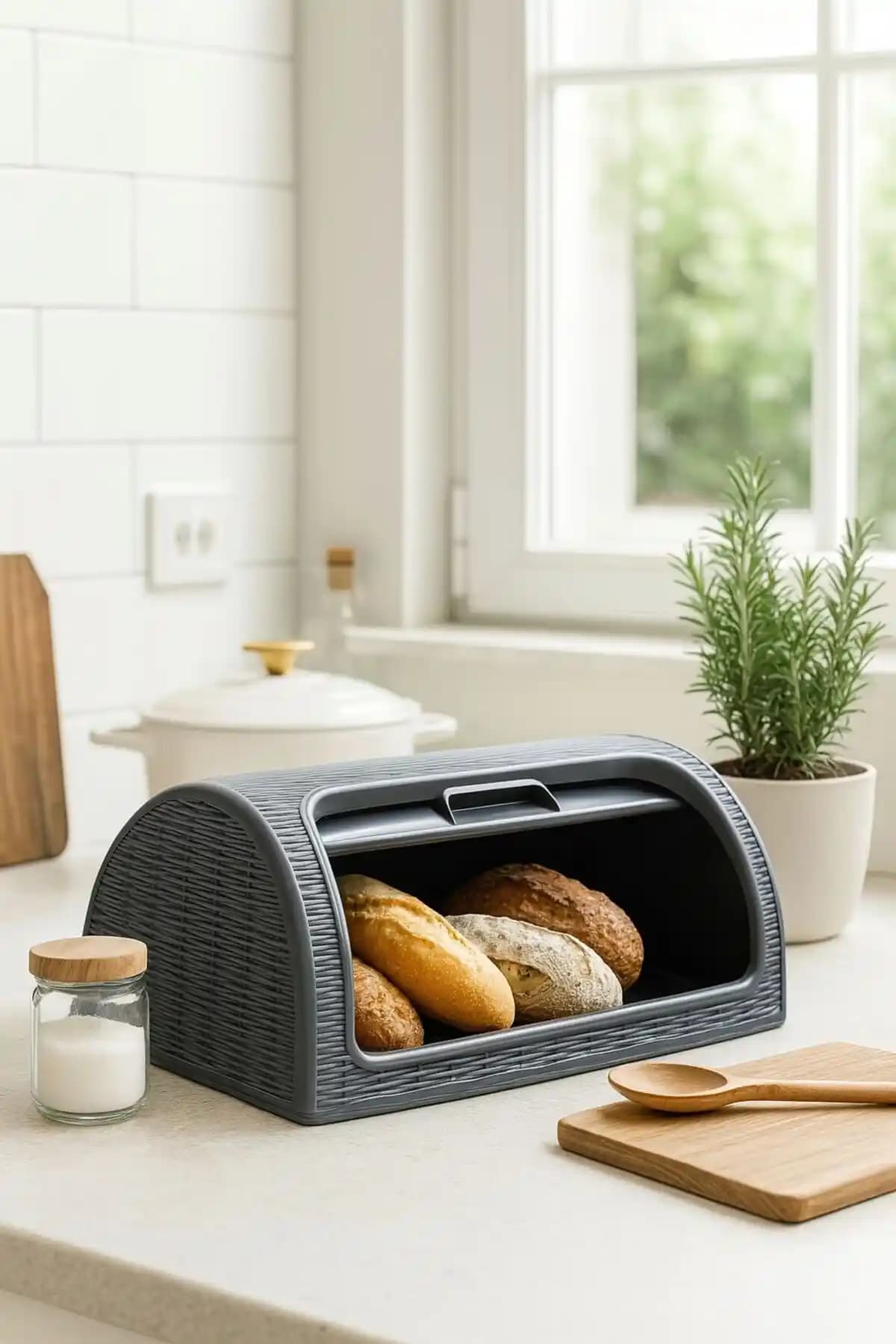 Vienev Ekmek Kutusu Modern Tasarımıyla Mutfaklarınıza Şıklık ve Fonksiyonellik Katar