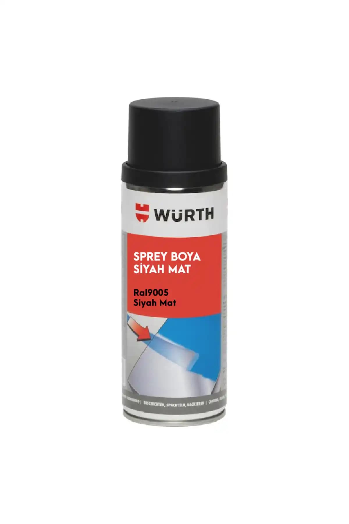 Würth Sprey Tampon Boya RAL9005 Mat Siyah 400 ml - Dayanıklı ve Çok Yönlü Metal Boya
