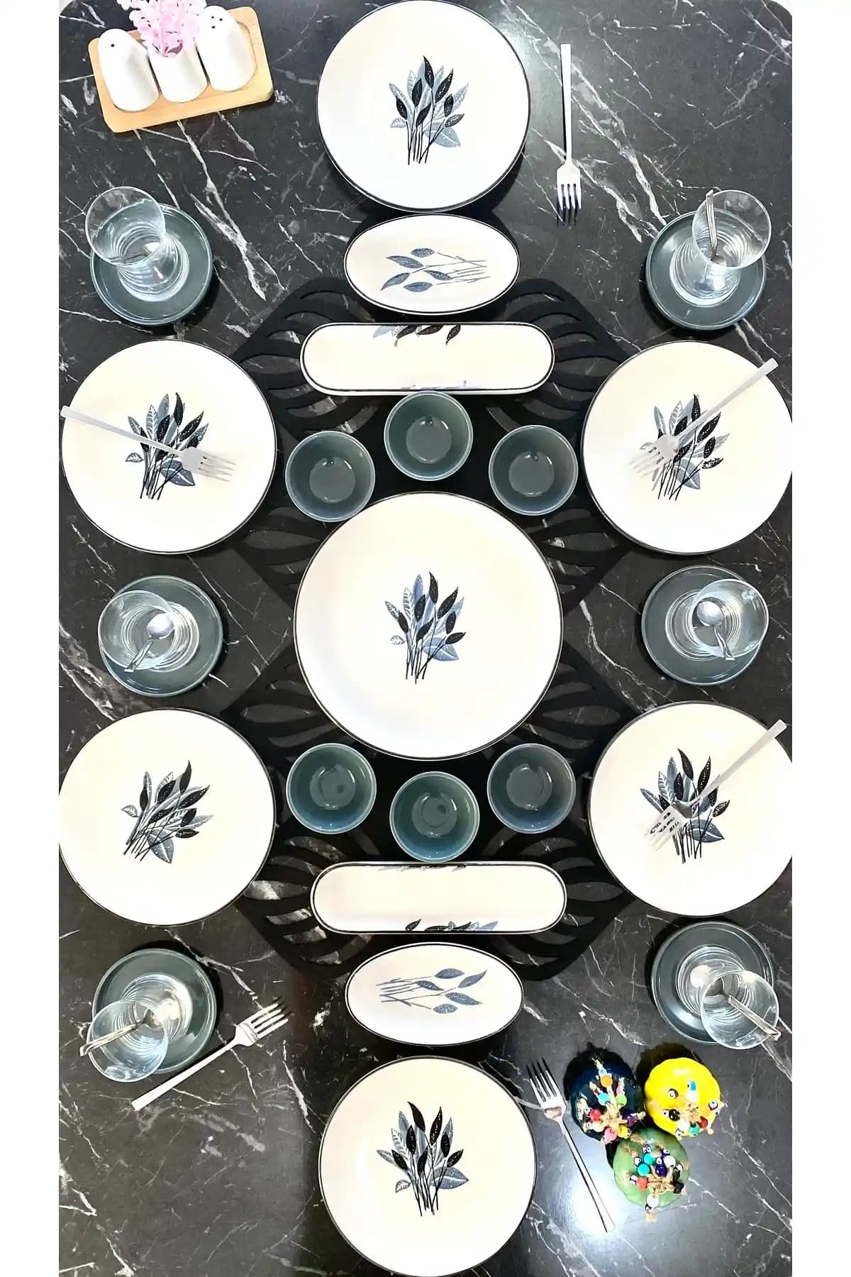 Yiğit Seramik Başak Gri 6 Kişilik 23 Parça Kahvaltı Takımı Şık ve Dayanıklı Tasarım