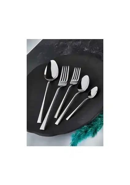 Zagori 6 Kişilik 30 Parça Paslanmaz Çelik Düz Model Yemek Takımı