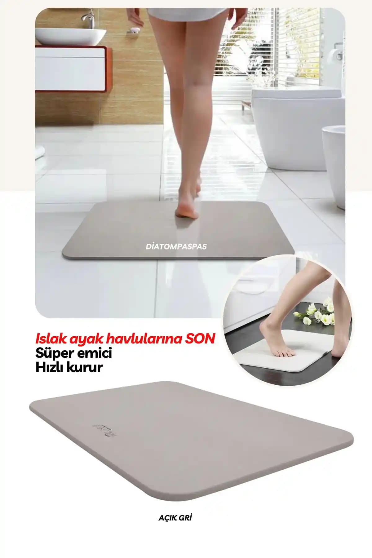 Diatompasas Açık Gri ve Diatomite Karşılaştırması ile En İyi Banyo Paspası Seçenekleri