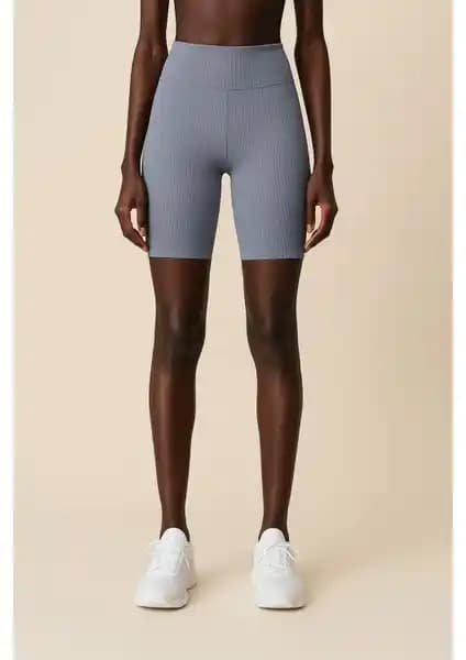 HNX Kadın Yüksek Bel Fitilli Toparlayıcı Kısa Spor Tayt - Şık ve Fonksiyonel Tasarım