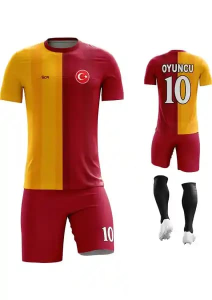 Kişiye Özel Sarı ve Kırmızı Futbol Forması Takımı - Dayanıklı ve Şık Tasarım