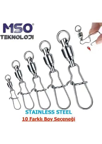 MSO Teknoloji VIP Kalite Paslanmaz Çelik Fırdöndü Balıkçılık Ekipmanları - Dayanıklı ve Çeşitli Modeller