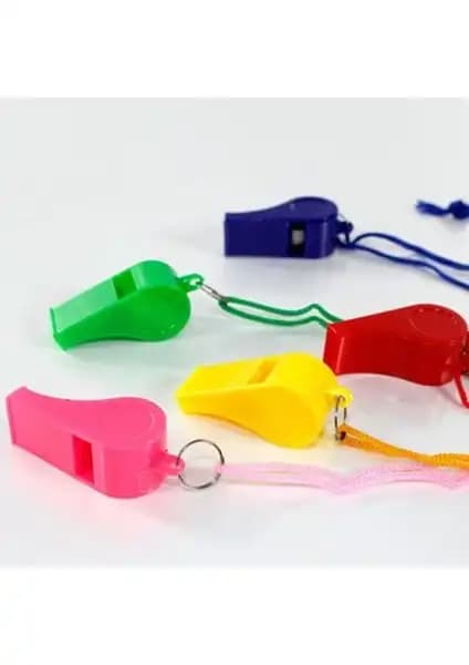 Rönesans Parti Plastik Renkli 5'li Düdükler Çocuklar İçin Eğlenceli Oyun Aracı