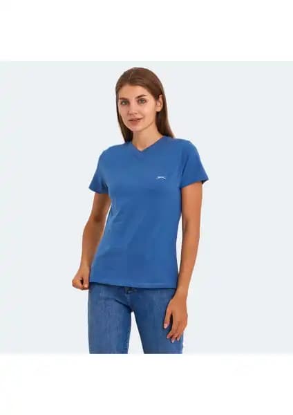 Slazenger KRISTEN I Kadın Tişört Indigo Renkli Şıklık ve Konfor Sunar