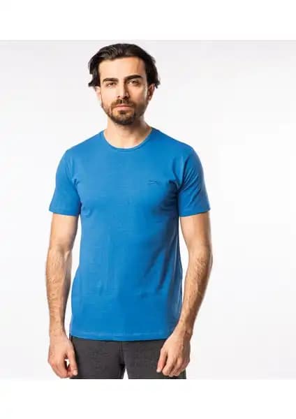 Slazenger SANDER KTN Erkek Tişört Indigo: Yazlık Konfor ve Şıklık Sunan Modern Tasarım