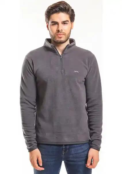 Slazenger SANNE Erkek Polar Koyu Gri: Şık ve Sıcak Tutma Özelliğiyle Modern Kış Giyim