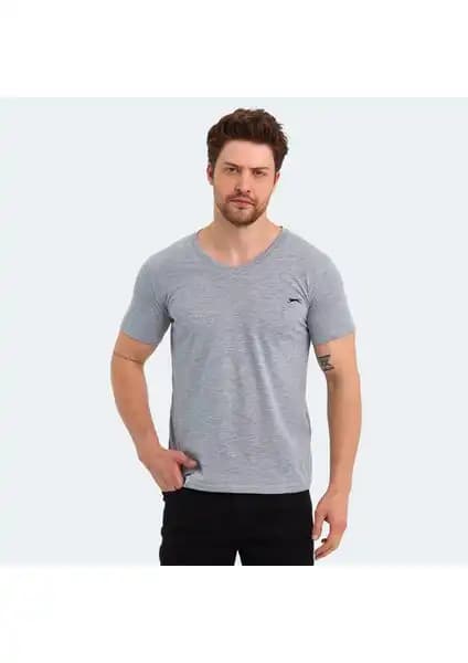 Slazenger SARGON KTN Erkek Gri Tişörtü Yüksek Kalite ve Konfor Sunar