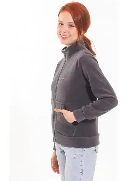 Slazenger SOUL I Kadın Polar Koyu Gri - Şık ve İşlevsel Günlük Giyim Parçası