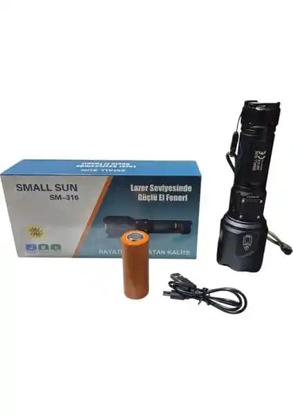 Small Sun SM-316 Şarjlı El Feneri: Güçlü LED teknolojisi ve çok fonksiyonlu tasarımıyla outdoor ve profesyonel kullanımlar için ideal