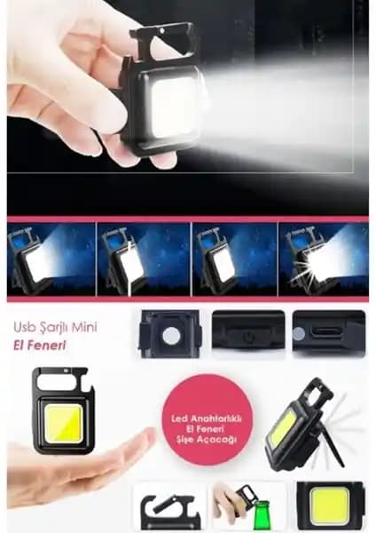 Xolotex USB Kablolu Mini Fener Günlük ve Acil Kullanımlar İçin Çok Fonksiyonlu Tasarım