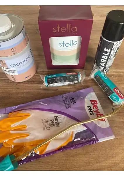 Bianca Stella Siyah Efekt Sprey Beyaz Maximo Parlak Sıvı Cam Seti 1 Litre