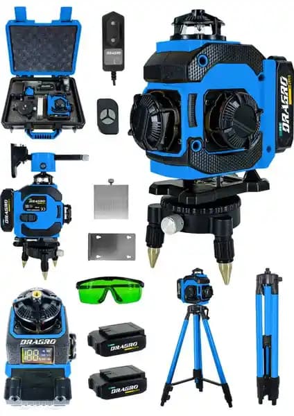 Dragro Pro 16 Köşe Yeşil Lazer Hizalama Metre İnşaat ve Montaj İşleri İçin Gelişmiş Teknoloji