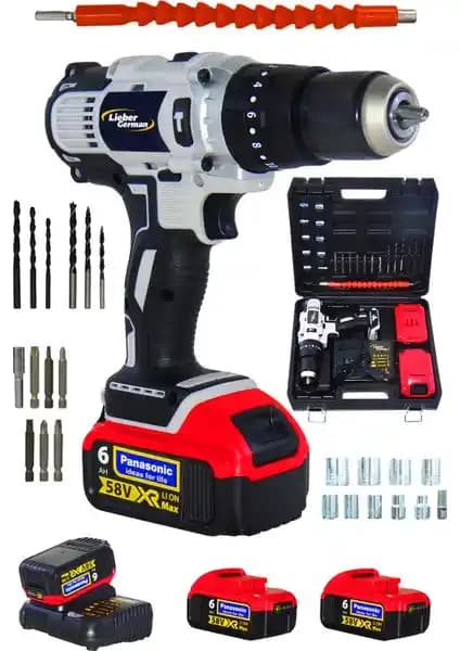 Lieber German Teknoloji 58V Çift Akülü Metal Darbeli Vidalama Matkap Özellikleri