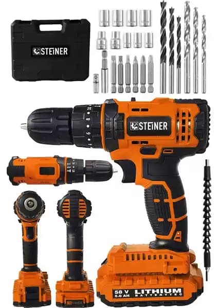 Steiner Alman Teknolojili 58V Çift Akülü Darbeli ve Şarjlı Vidalama Seti İncelemesi