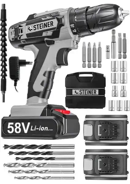 Steiner Alman V-Tech 58 V Güçlü ve Dayanıklı Profesyonel Vidalama ve Delme Cihazı
