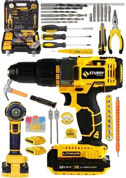 Sturdy 58V 10Ah XR Çelik Şanzıman Çift Akülü Darbeli Li-On Matkap İncelemesi