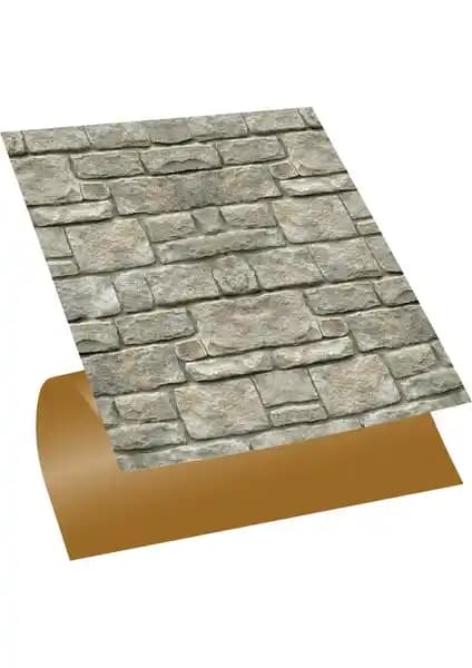 Tink Kendinden Yapışkanlı Kahverengi Taş Desenli PVC Karo ile Modern İç Mekan Dekorasyonu