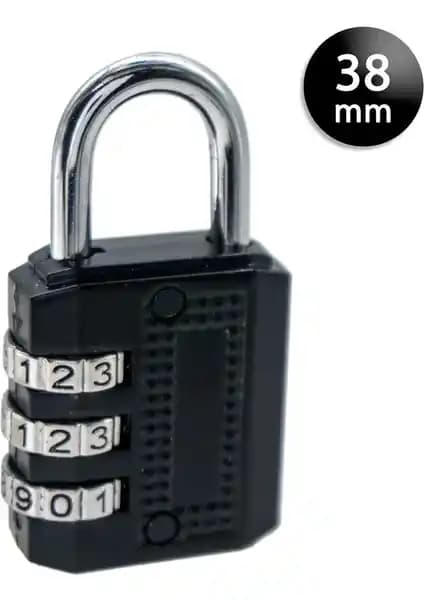 YMK-1338 Üç Basamaklı Şifreli Asma Kilit Siyah 38 mm Güvenlik ve Kullanım Kolaylığı