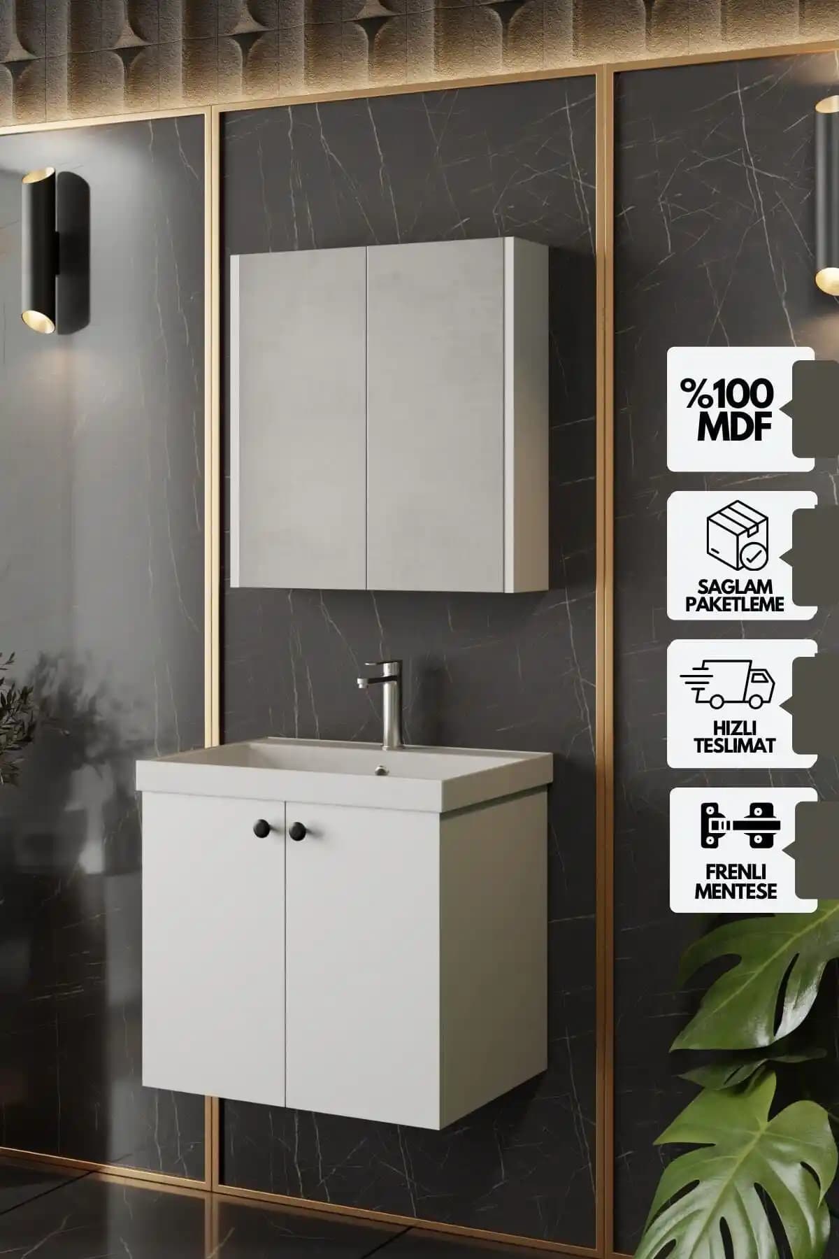 60 cm Genişliğinde Banyo Dolapları: Fonksiyonellik ve Estetiğin Uyumuyla Alanı Optimize Edin