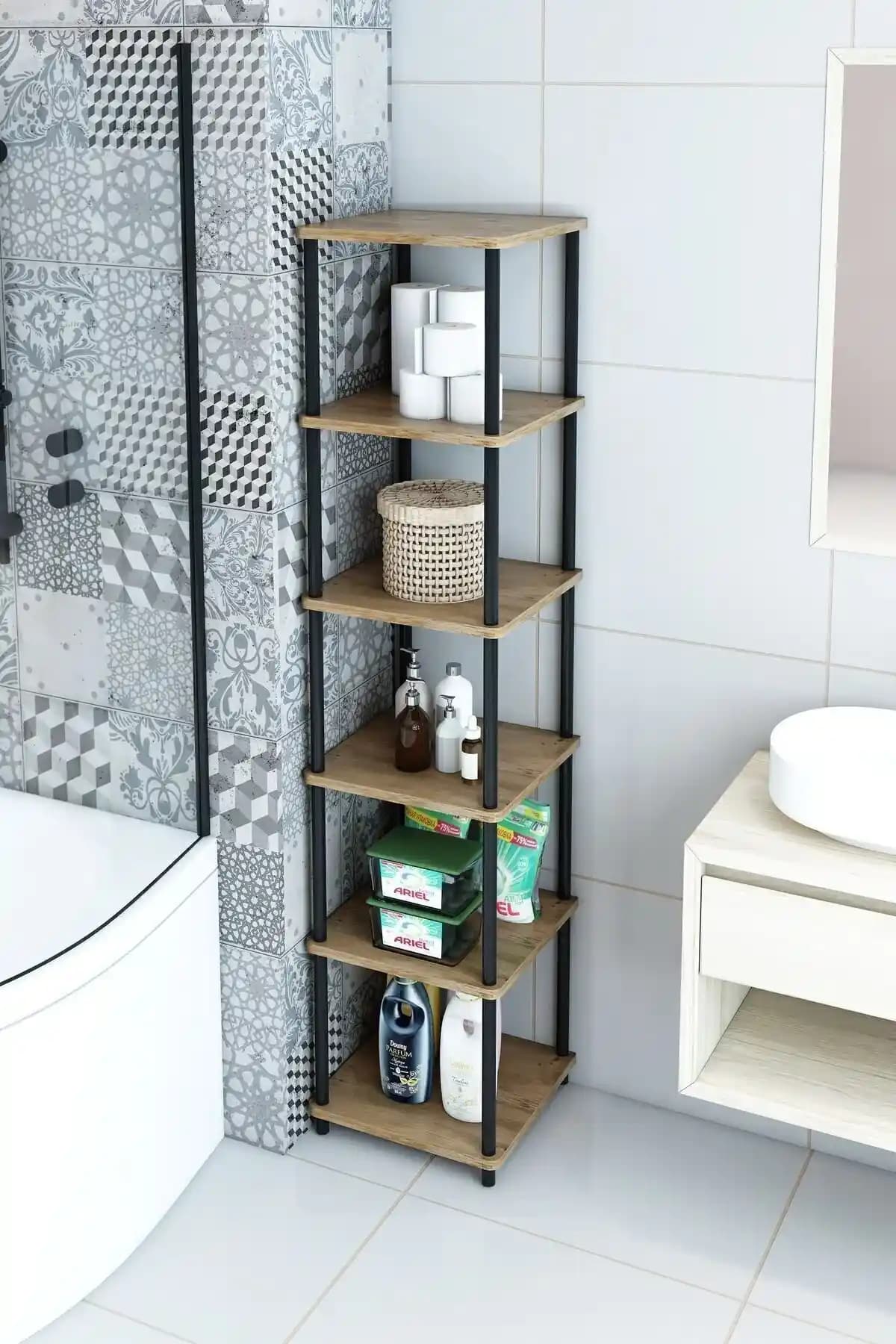 Banyo Ortamında Fonksiyonellik ve Estetiği Sağlayan Düzenleyici Raflar