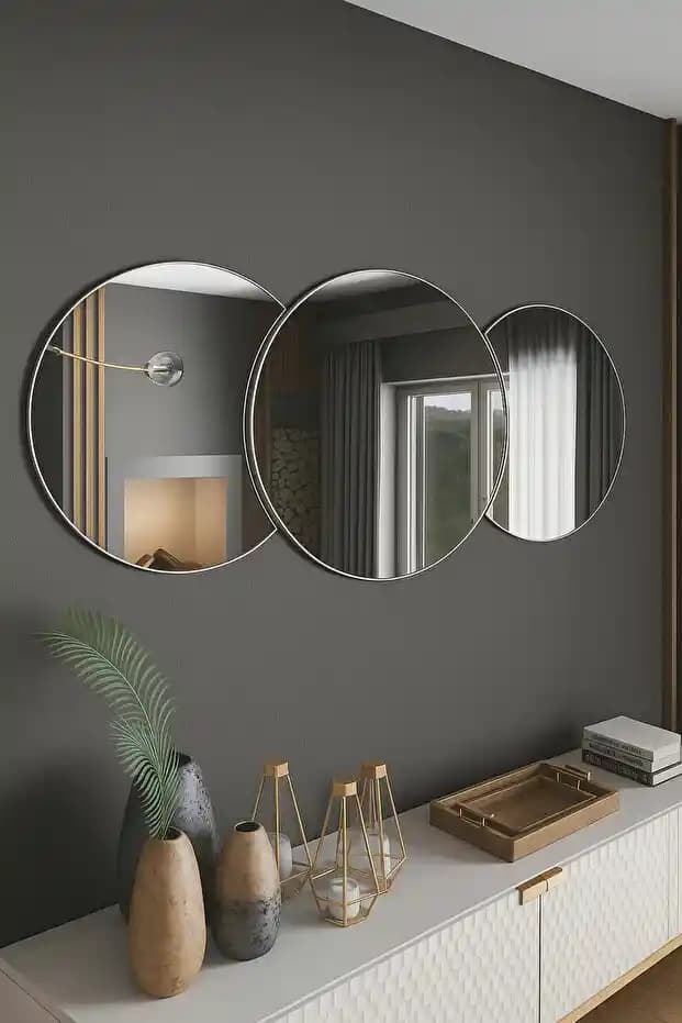 Çoklu Panel Üçlü Duvar Aynaları: Modern ve Estetik İç Mekan Dekorasyonu Çözümü