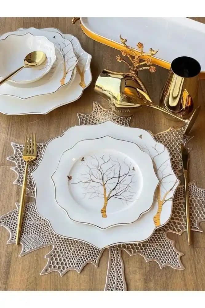 Doğadan İlham Alan Ağaç Desenli Yemek Takımları Karaca ve Kütahya Home Koleksiyonları