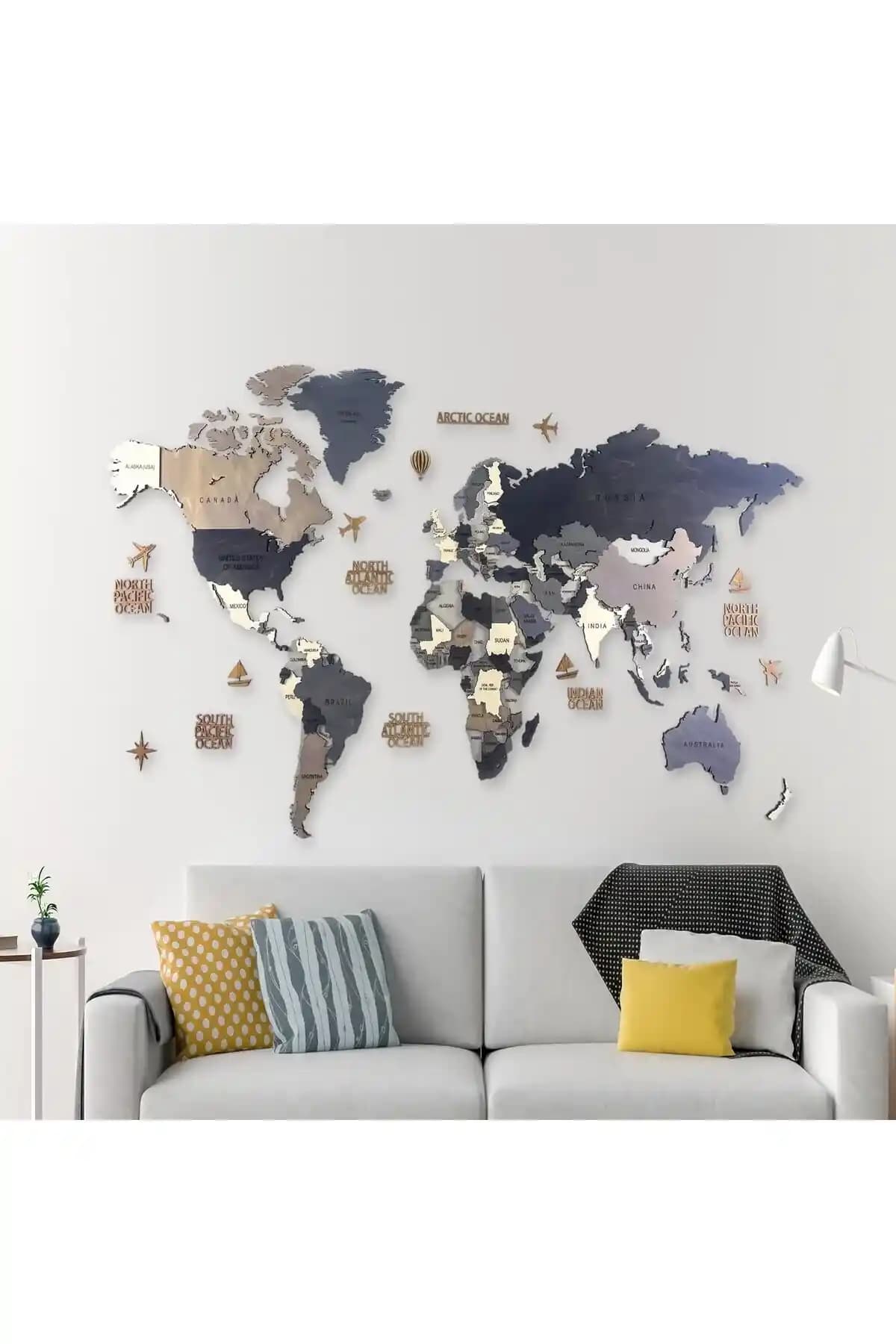 Dünya Haritası Dekorasyon Ürünleriyle Mekâna Estetik ve Fonksiyonellik Katın