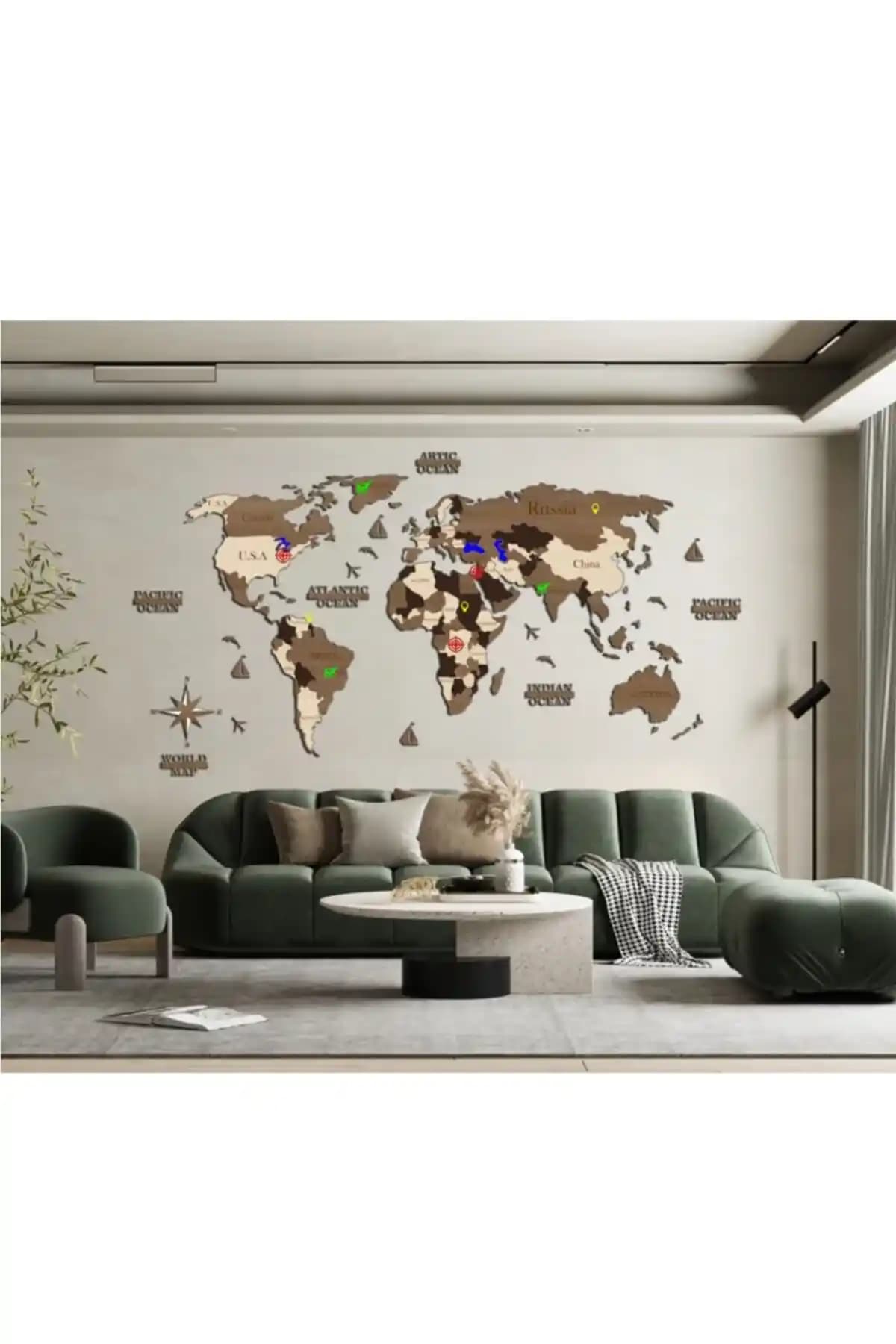 Dünya Haritası Temalı Dekorasyon ile Mekan Yenileme ve Estetik Çözümler