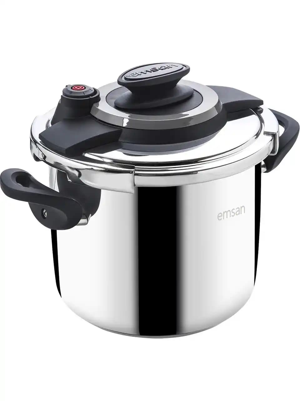 Emsan Montana Siyah Gri Düdüklü Tencere 6 Litre Kapasiteyle Güvenli ve Dayanıklı Mutfak Gereci
