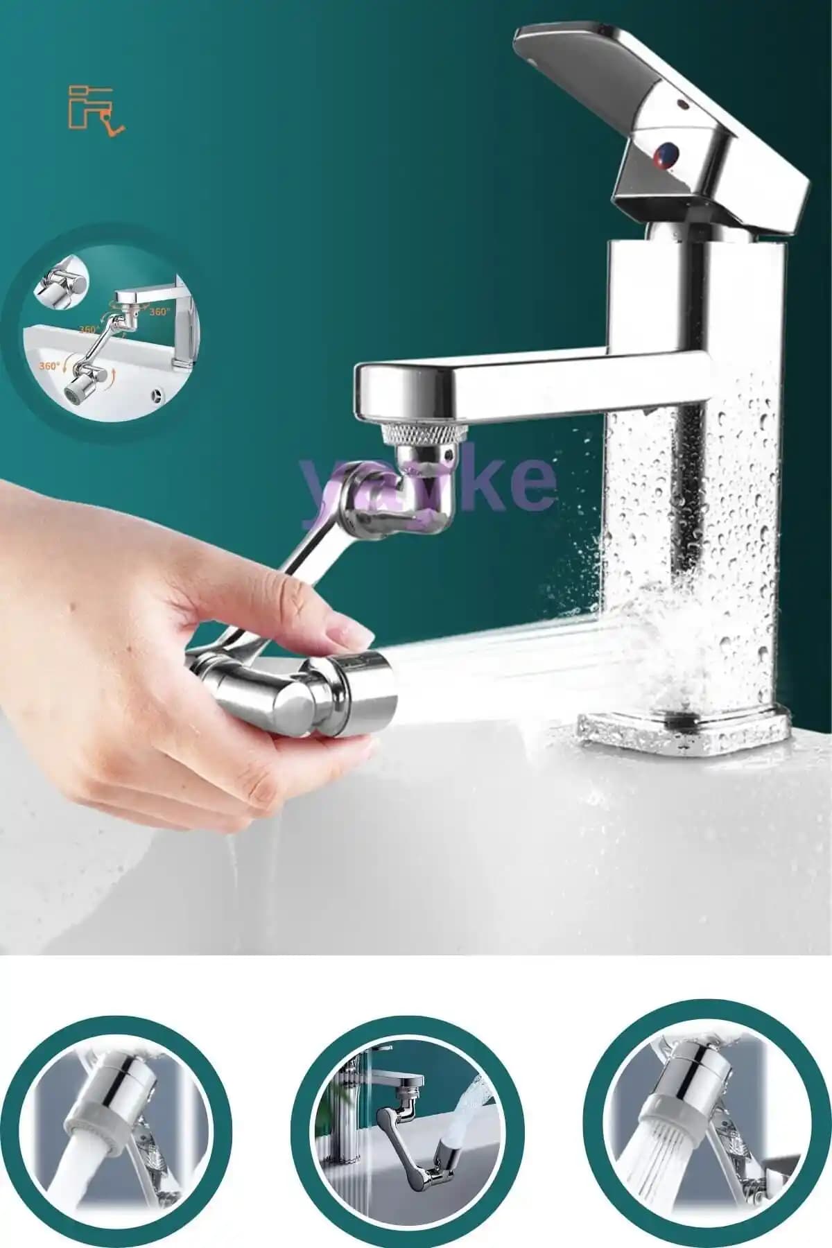 Ev ve Ticari Alanlar İçin 1080 Derece Dönebilme Kapasiteli Robotik Musluk Başlıkları