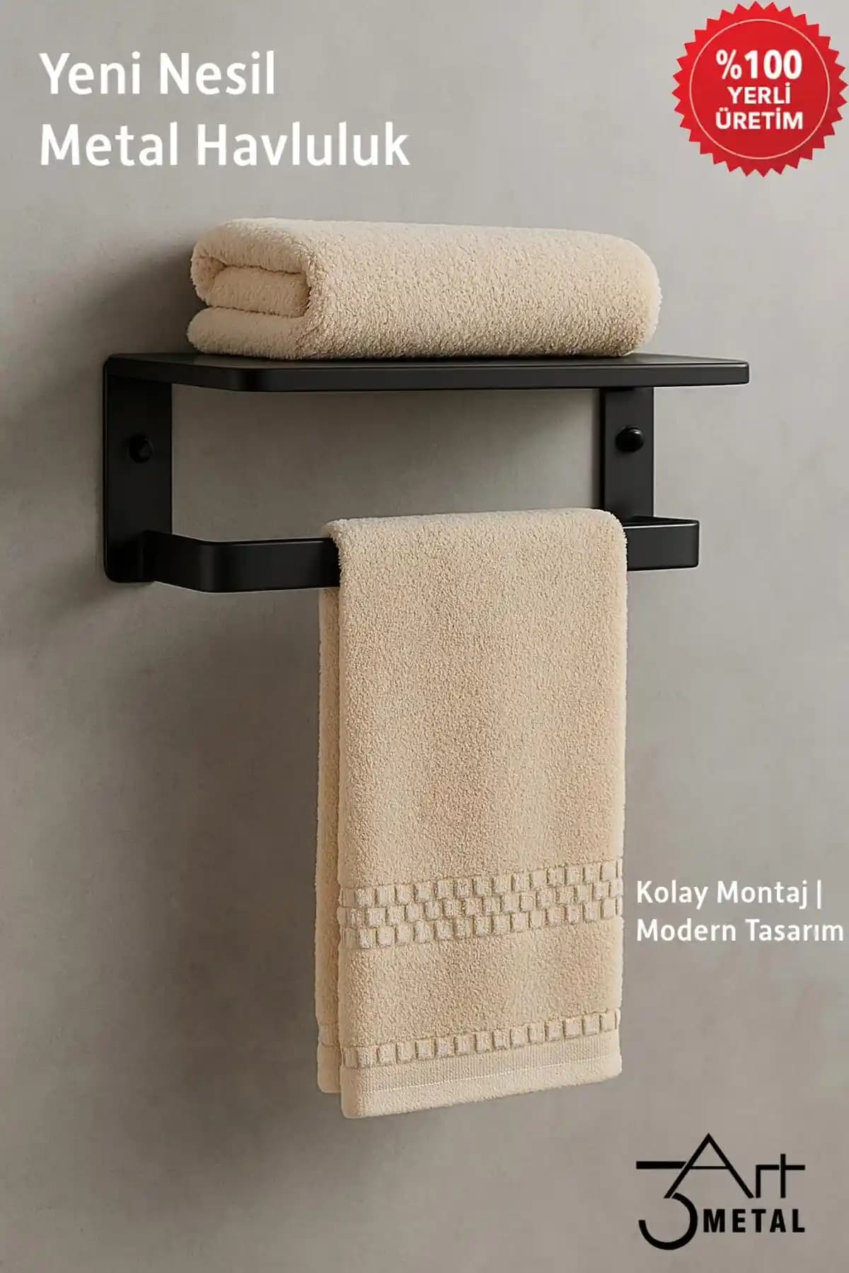 Modern 3 Raflı Havlu Askısı: Estetik ve Fonksiyonellik İçin En İyi Çözüm