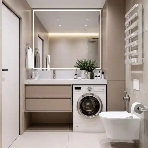 Modern Banyo Çamaşır Makinesi Dolapları: Fonksiyonellik ve Estetiğin Uyumuyla Alanı Geliştirme