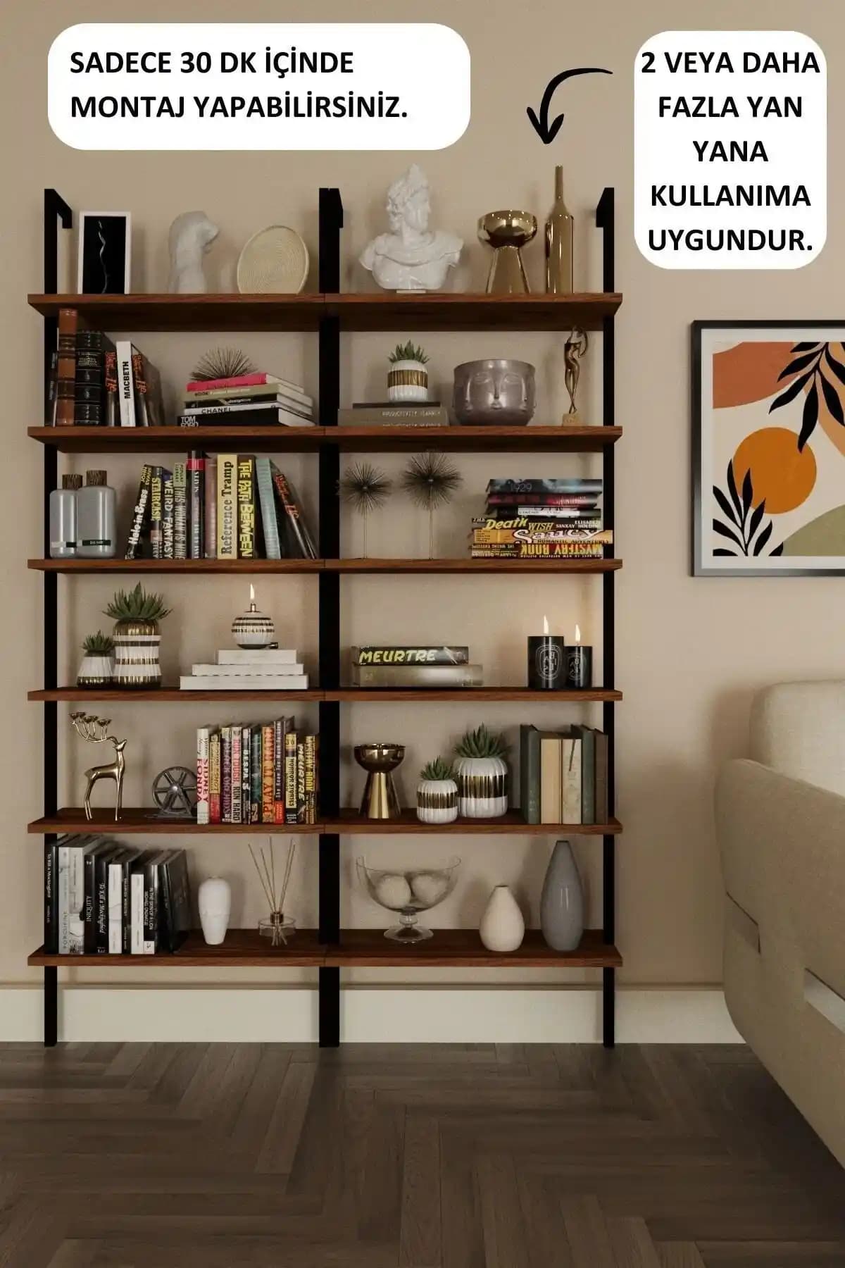 Modern Duvara Monte Kitaplıklar: Fonksiyonellik ve Estetiğin Birleşimi