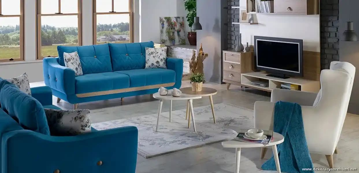 Modern Mavi-Beyaz Renk Kombinasyonu ile Şık ve Ferah Dekorasyon Rehberi