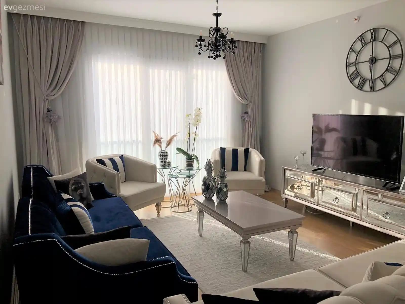 Modern ve Şık Mavi Beyaz Salon Dekorasyonu Fikirleri ve Uygulama İpuçları