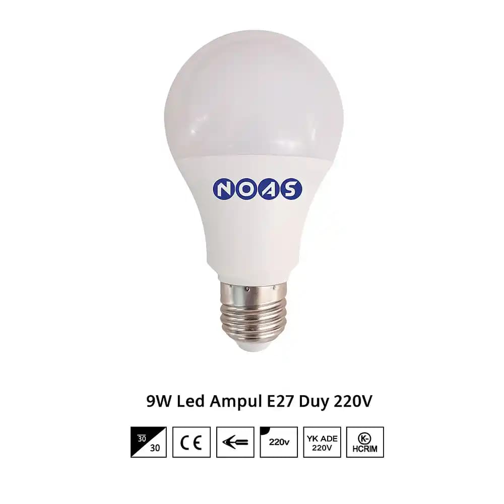 Noas 9 Watt E27 LED Ampul Modern ve Ekonomik Aydınlatma Çözümü