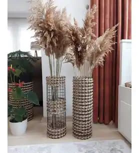 Pampas Bitkili Uzun Vazolarla Modern Mekânlara Doğal ve Şık Dekorasyon