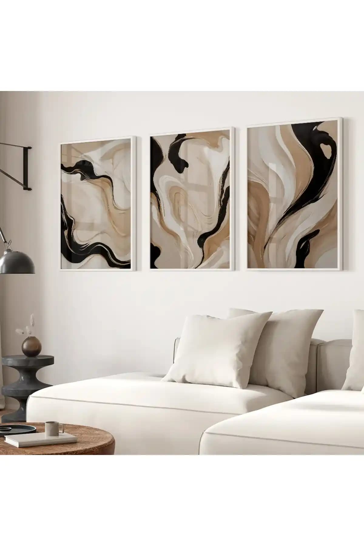 Tektablo 3'lü Soyut Tablolar ile Modern İç Mekan Dekorasyonunu Yenileyin