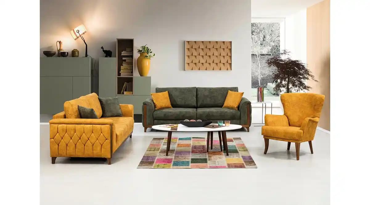 Yeşil Hardal Renkli Koltuk Takımı Modelleri ve Tasarım İpuçları