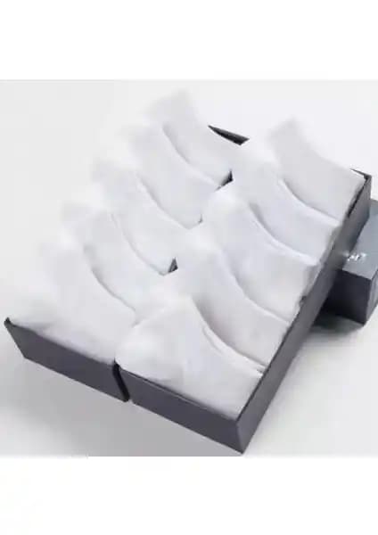 Çorap Kurdu 10'lu Beyaz Patik Çoraplar Yüksek Pamuk Oranı ve Şık Tasarım