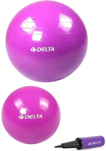 Delta 55 cm Pilates Topu Mini Denge Topu ve Pompa Seti Sağlıklı Yaşam ve Egzersiz İçin