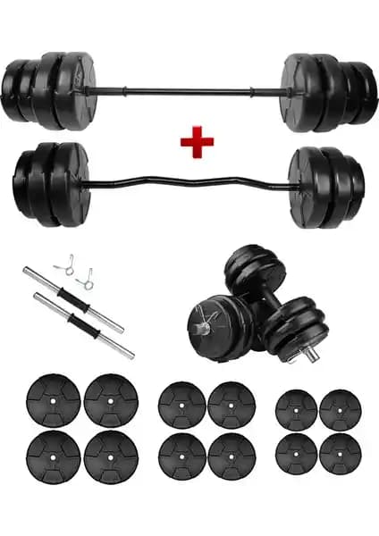 E-Life 78 KG Z Bar Dambıl ve Halter Seti ile Evde Güç ve Dayanıklılık Artırma