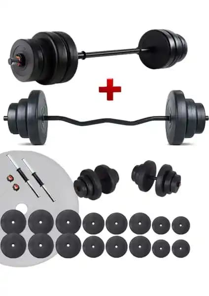 Ecgspor 108 kg Z Bar Halter ve Dambıl Seti: Dayanıklı ve Çok Yönlü Spor Ekipmanı