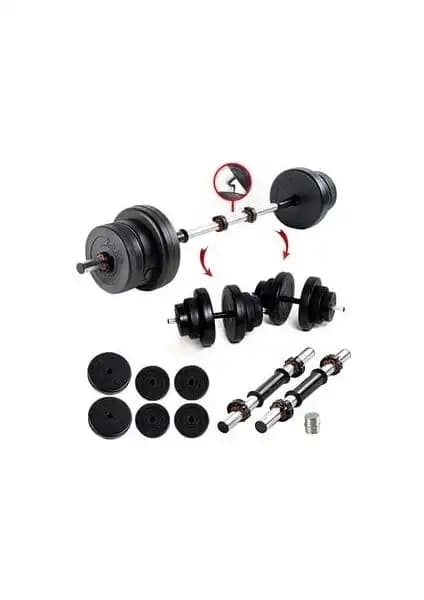 Ecgspor 22 kg Çok Fonksiyonlu Halter ve Dambıl Seti ile Evde Fitness Çeşitliliği